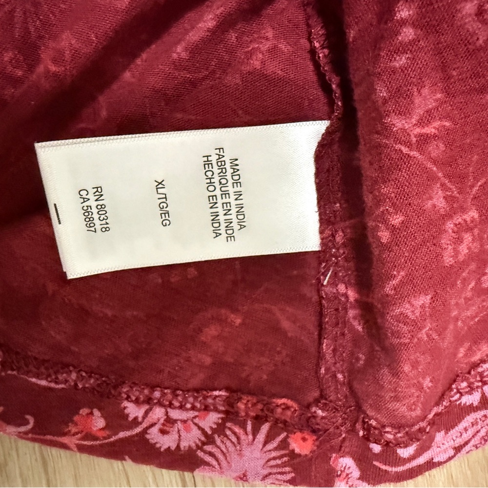 Lucky Brand Boho Floral Peplum Top XL Soft Cotton Modal NWT Romantic Blouse - Picture 7 of 10